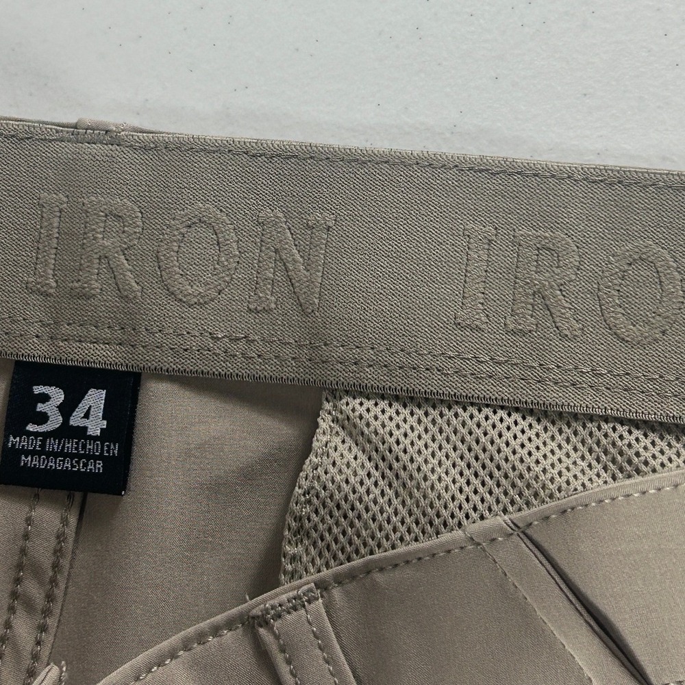 Iron Mens Cargo Shorts Tan Size 34 Stretch Performance Utility Hiking Gorpcore - Picture 7 of 10